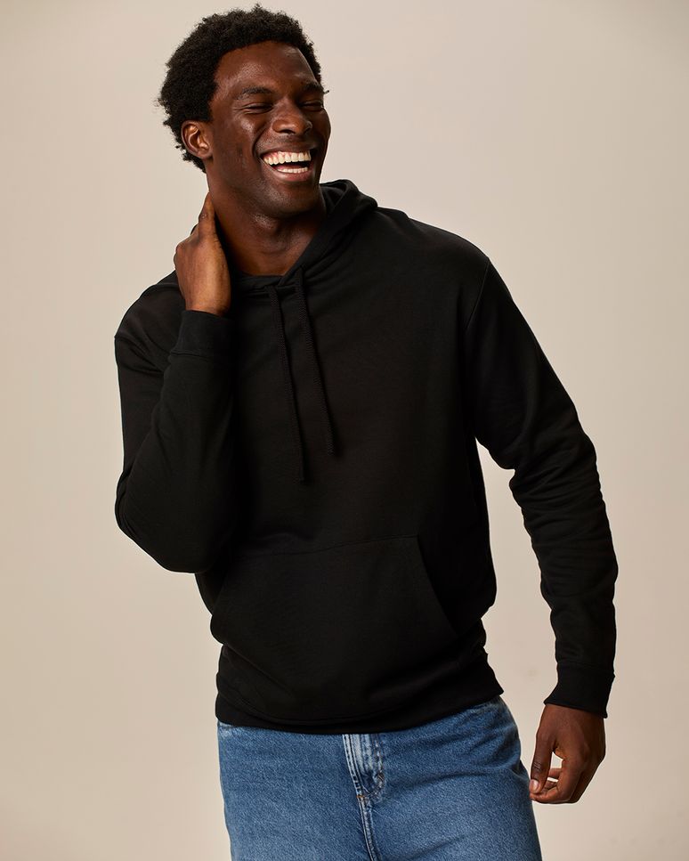 Blusão Básico Masculino Com Capuz Em Moletom Flanelado