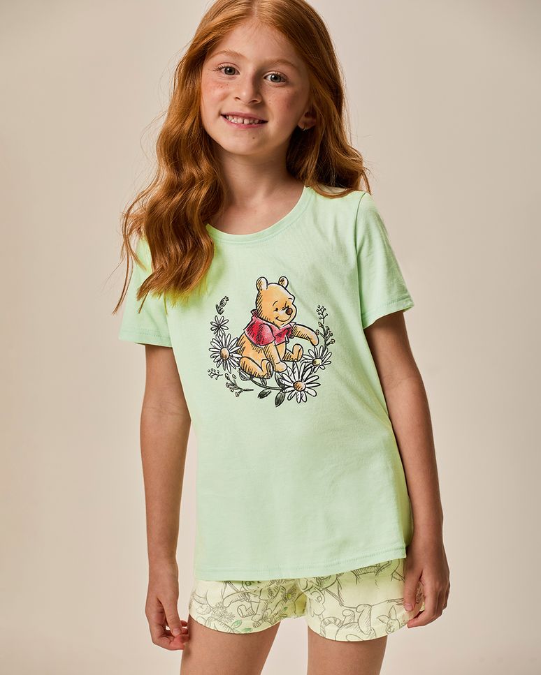 Pijama Infantil Menina Estampa Ursinho Pooh Disney Em Algodão Malwee Kids