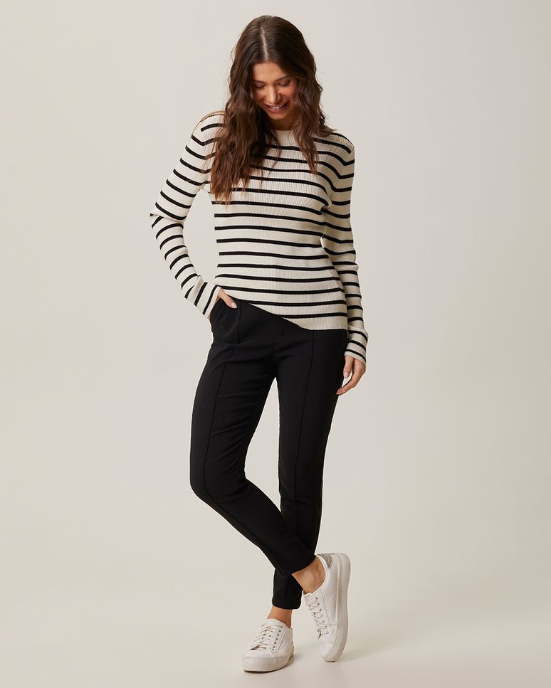 Calça Slim Feminina Alfaiataria Em Viscose Com Elastano