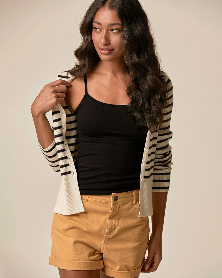 Regata Básica Feminina Alça Fina Em Algodão