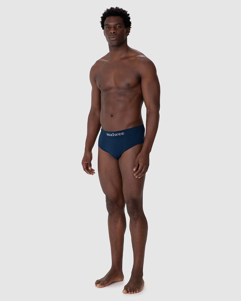 Cueca Masculina Slip Cós Elástico Logo Malwee Em Malha Poliamida