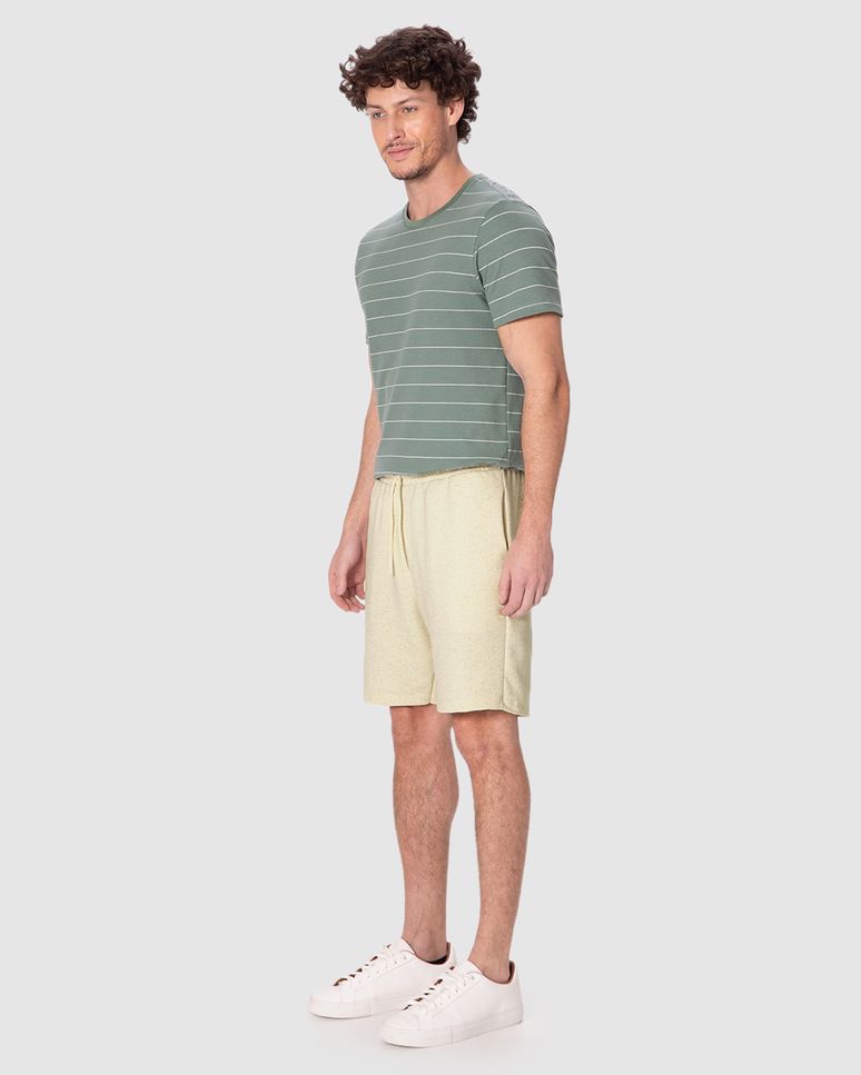 Bermuda Masculina Comfort Cós Elástico Em Moletinho Texturizado