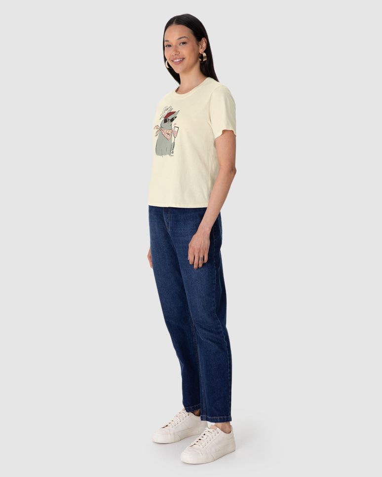 Camiseta Feminina Estampa C’Est La Vie Em Algodão