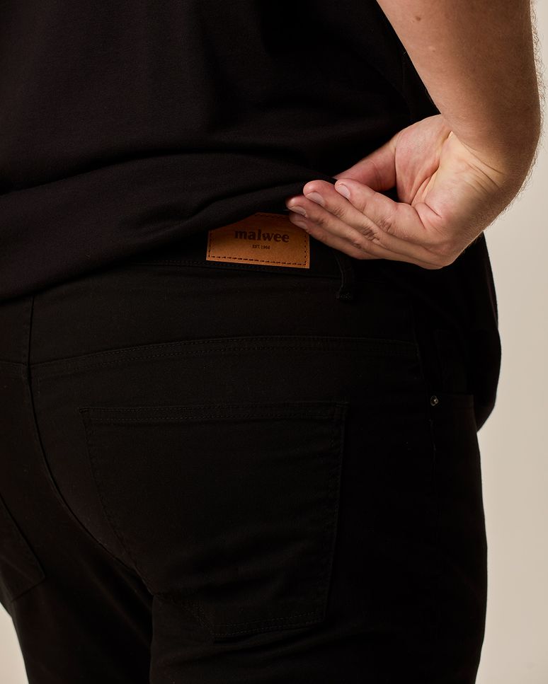 Calça Masculina Plus Size Slim Bolso Funcional Em Sarja Stretch