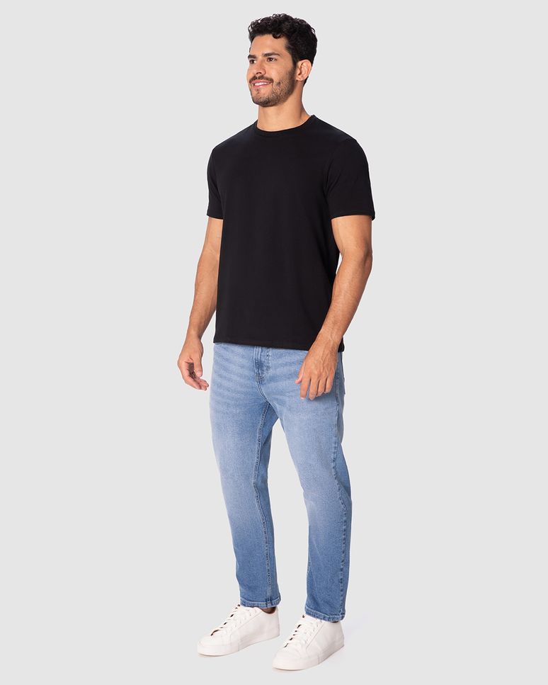 Camiseta Básica Masculina Slim Em Malha Cotton Light Algodão