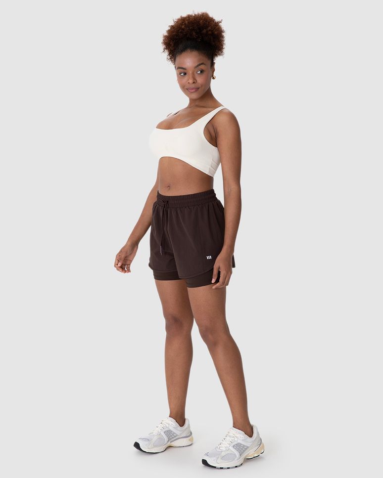 Shorts Esportivo Feminino Duplo Recorte Bolso E Cadarço Funcional Malwee Active