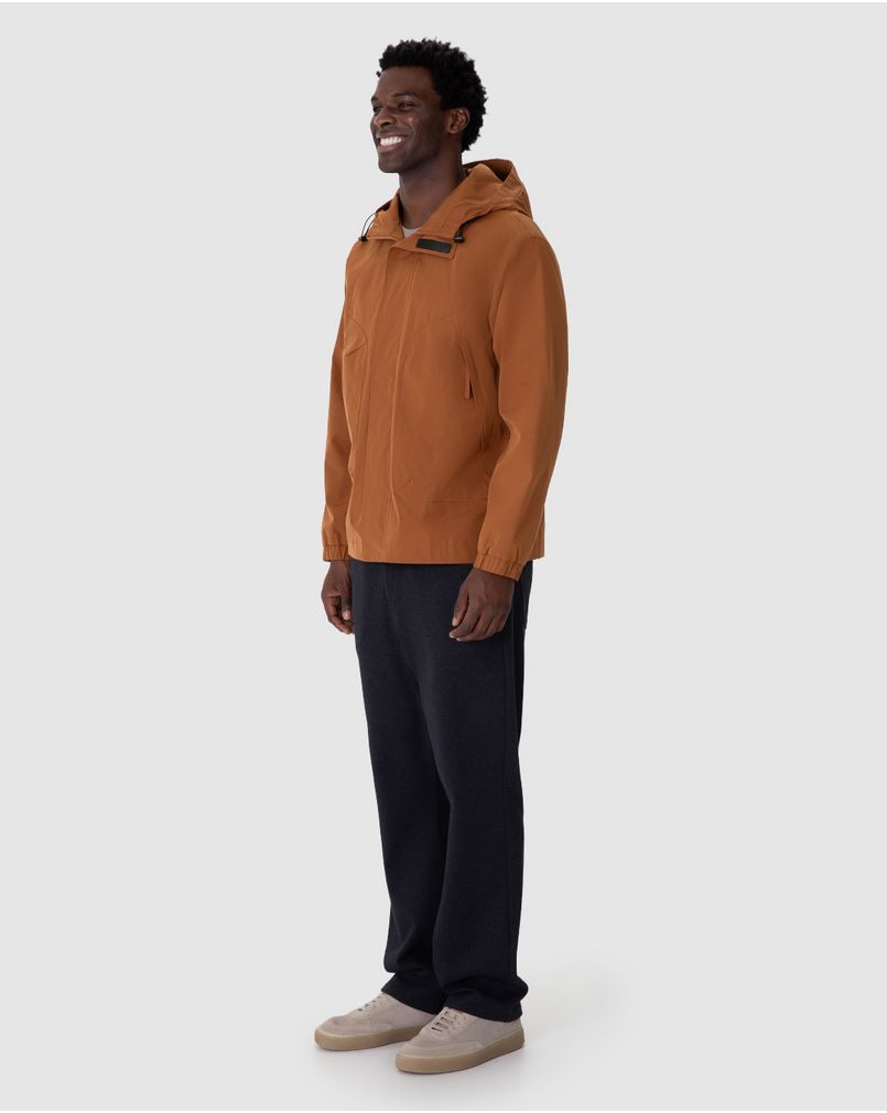 Jaqueta Parka Masculina Com Capuz Em Nylon MARROM - Malwee