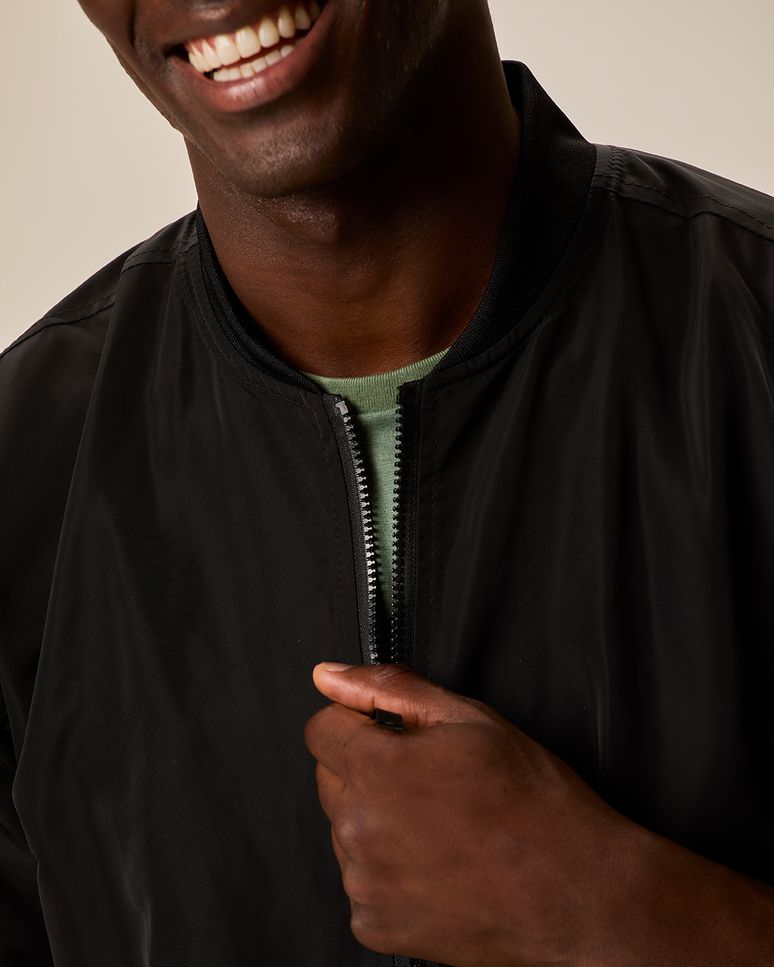 Jaqueta Masculina Bomber Abertura Zíper Em Poliamida