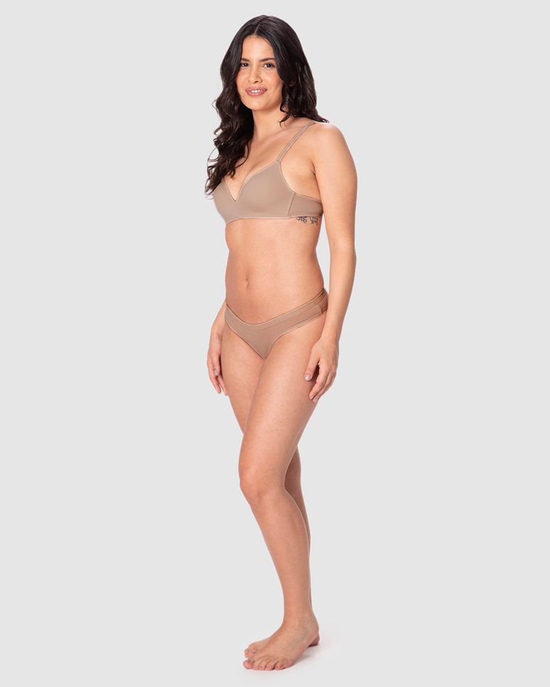 Sutiã Com Bojo Alça Reguladora Em Malha Poliamida