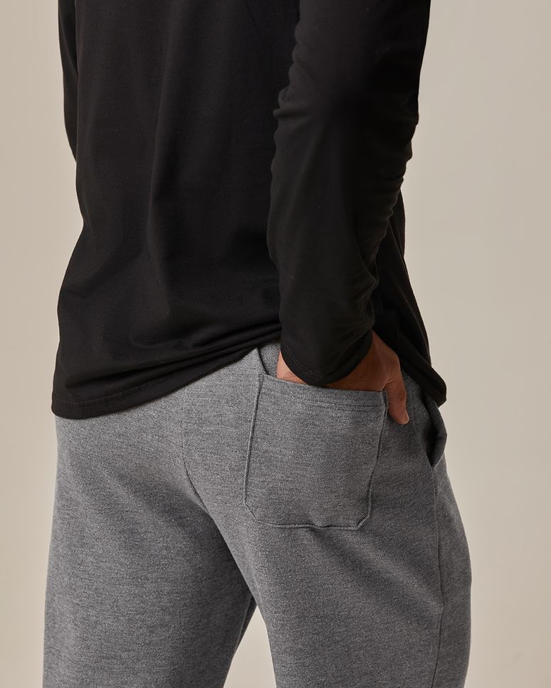 Calça Básica Masculina Jogger Em Moletom Sem Flanela