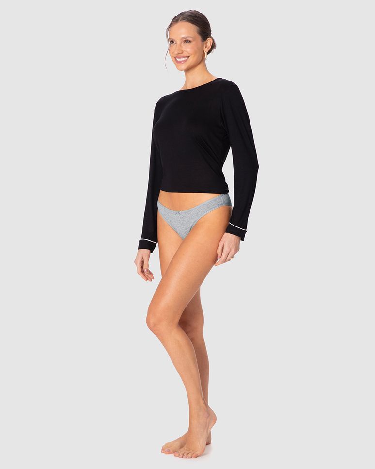 Kit Calcinha Biquíni Em Algodão Com Elastano