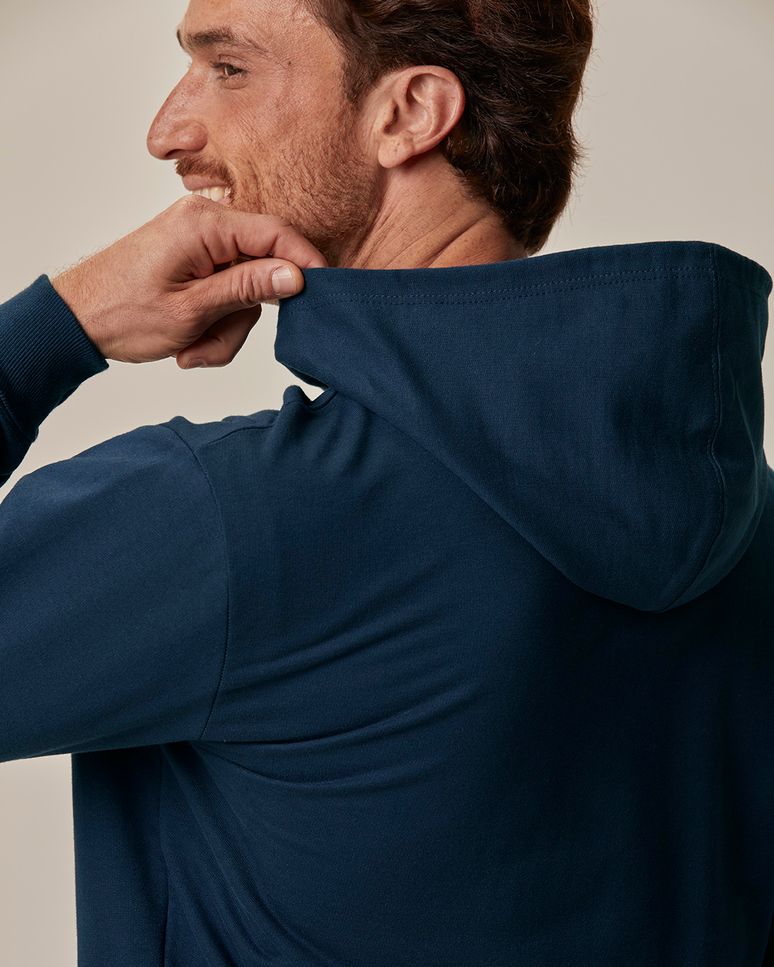 Jaqueta Básica Masculina Com Capuz Em Moletom