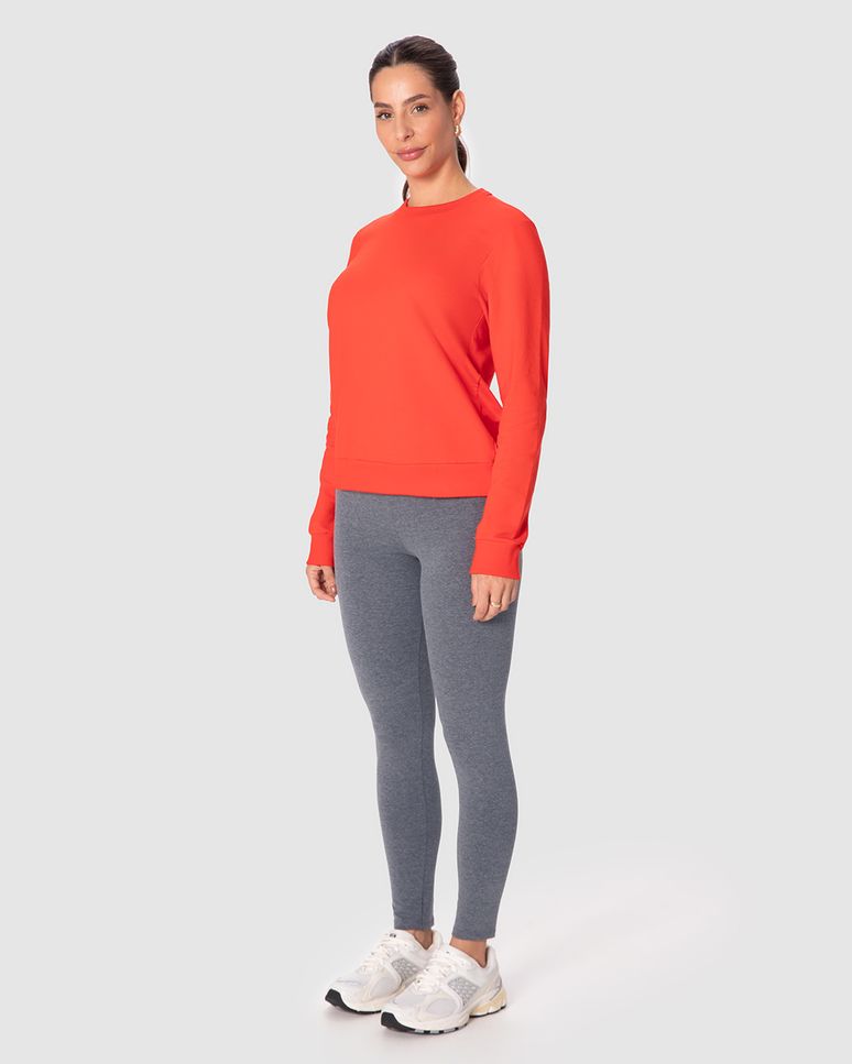 Calça Legging Básica Feminina Cintura Média Em Algodão