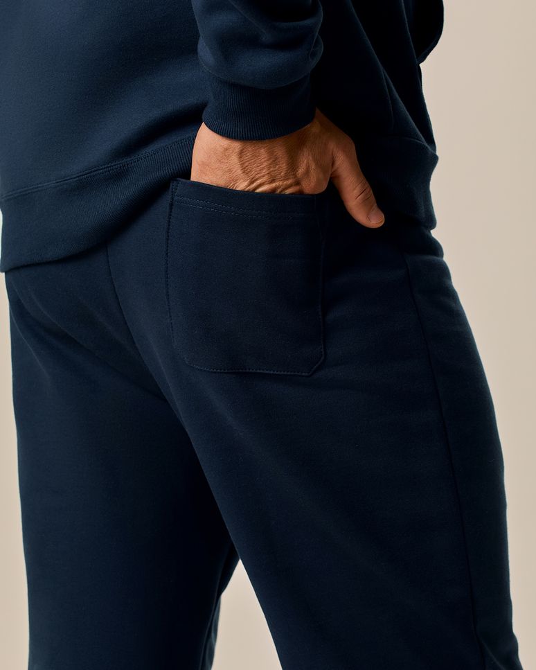 Calça Básica Masculina Em Moletom Flanelado