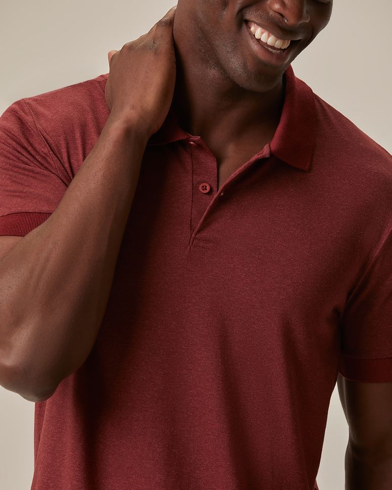 Camisa Polo Movimento Slim Peitilho Frontal Em Malha Anti Odor
