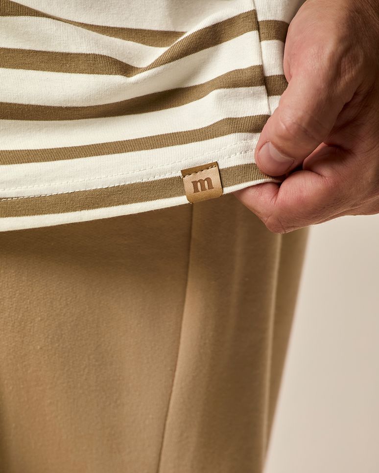 Camiseta Masculina Plus Size Regular Em Algodão Listrado