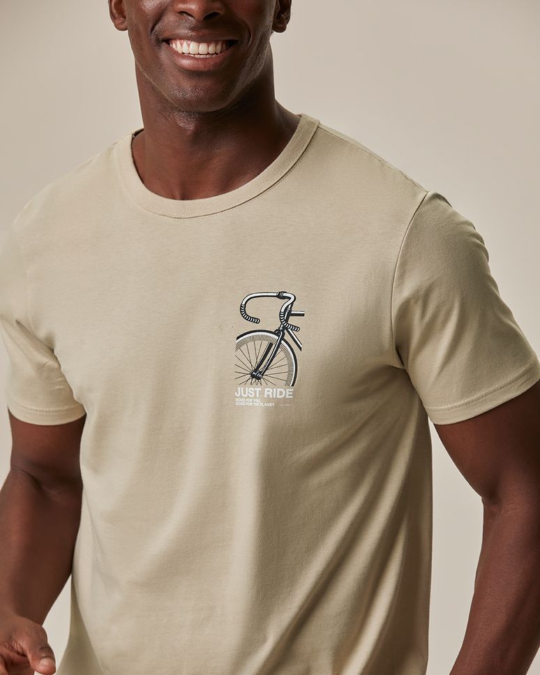 Camiseta Masculina Slim Just Ride Em Algodão