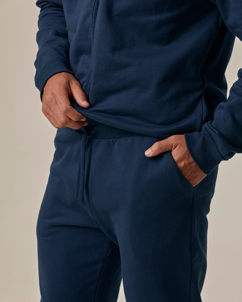 Calça Básica Masculina Jogger Em Moletom Flanelado