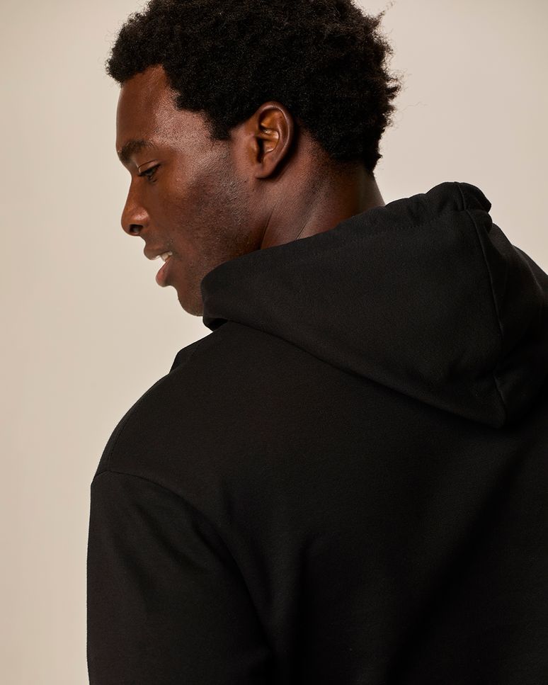 Blusão Básico Masculino Com Capuz Em Moletom Flanelado