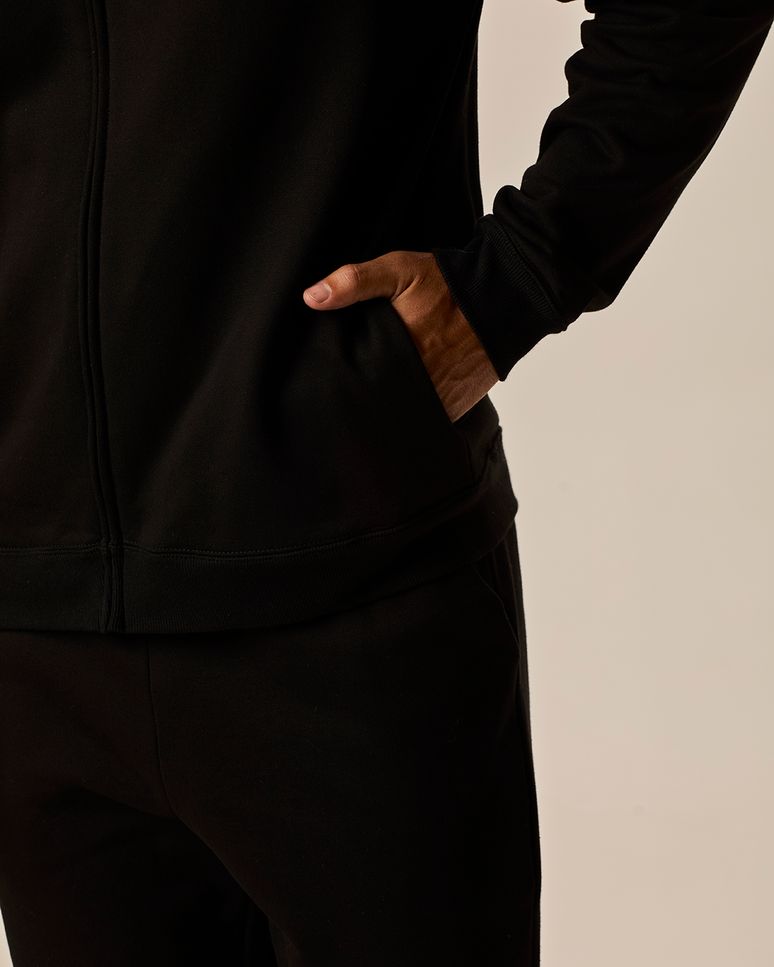 Jaqueta Básica Masculina Gola Redonda Em Moletom Flanelado