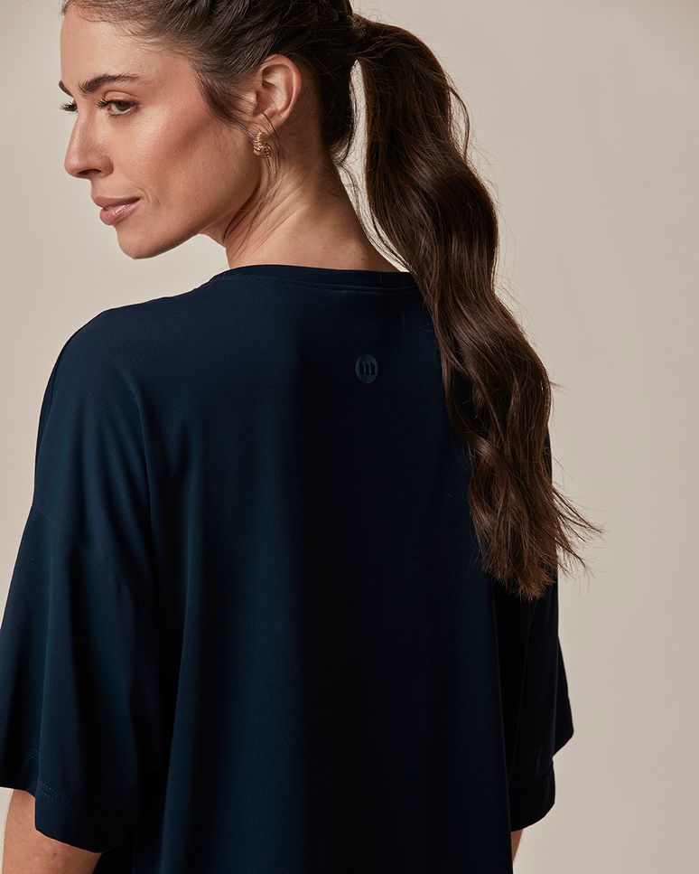 Blusa Esportiva Feminina Oversized Em Malha Dry E Proteção UV Malwee Active
