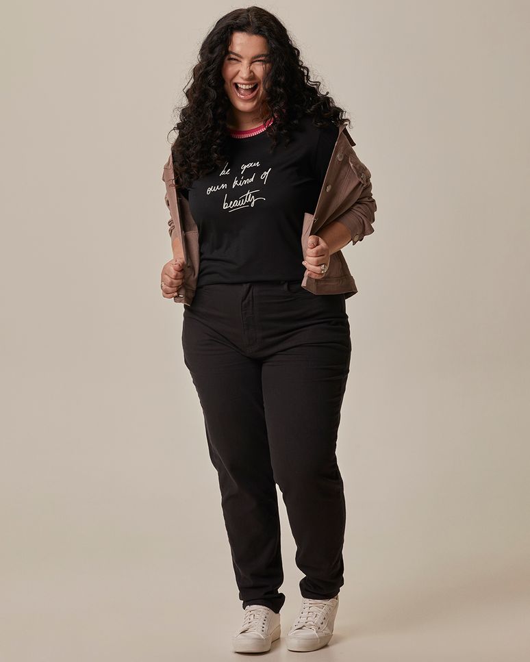 Camiseta Feminina Plus Size Be Your Own Kind Of Beauty Em Viscose Stretch