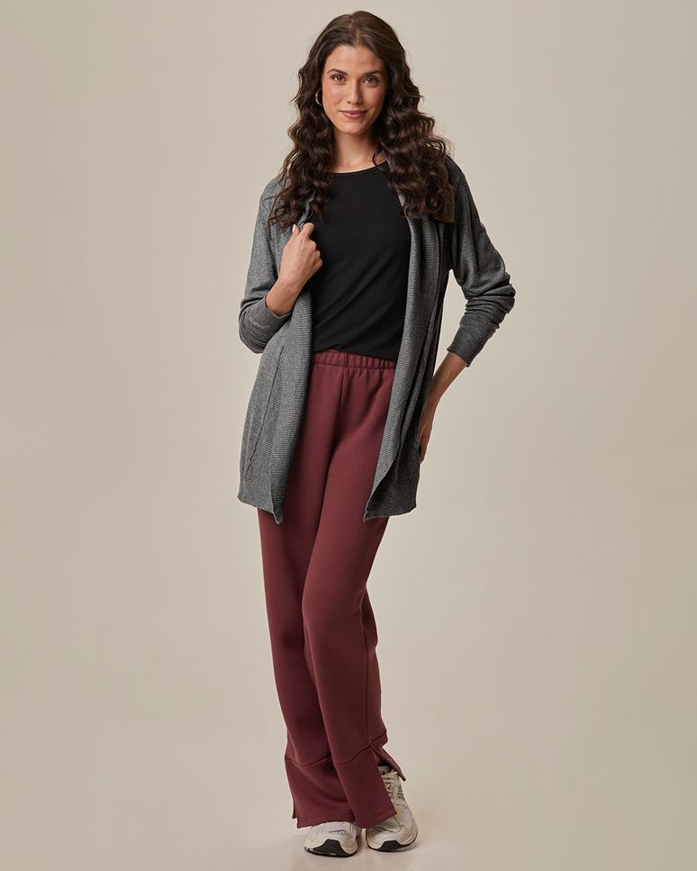 Cardigan Alongado Feminino Em Tricô