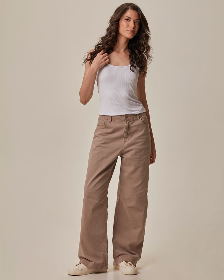 Regata Básica Feminina Decote U Em Canelado De Viscose