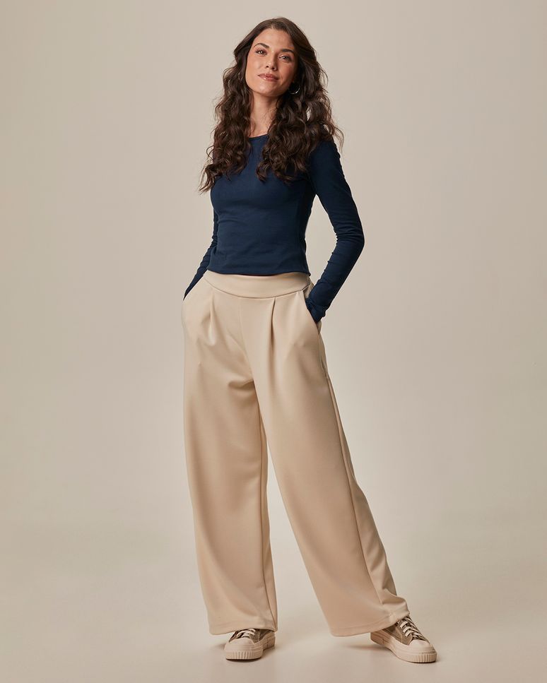 Blusa Básica Feminina Decote Redondo Em Algodão