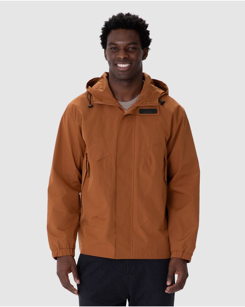 Jaqueta Parka Masculina Com Capuz Em Nylon MARROM - Malwee