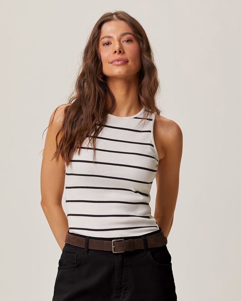 Calça Wide Leg Feminina Cintura Alta Em Sarja Com Elastano