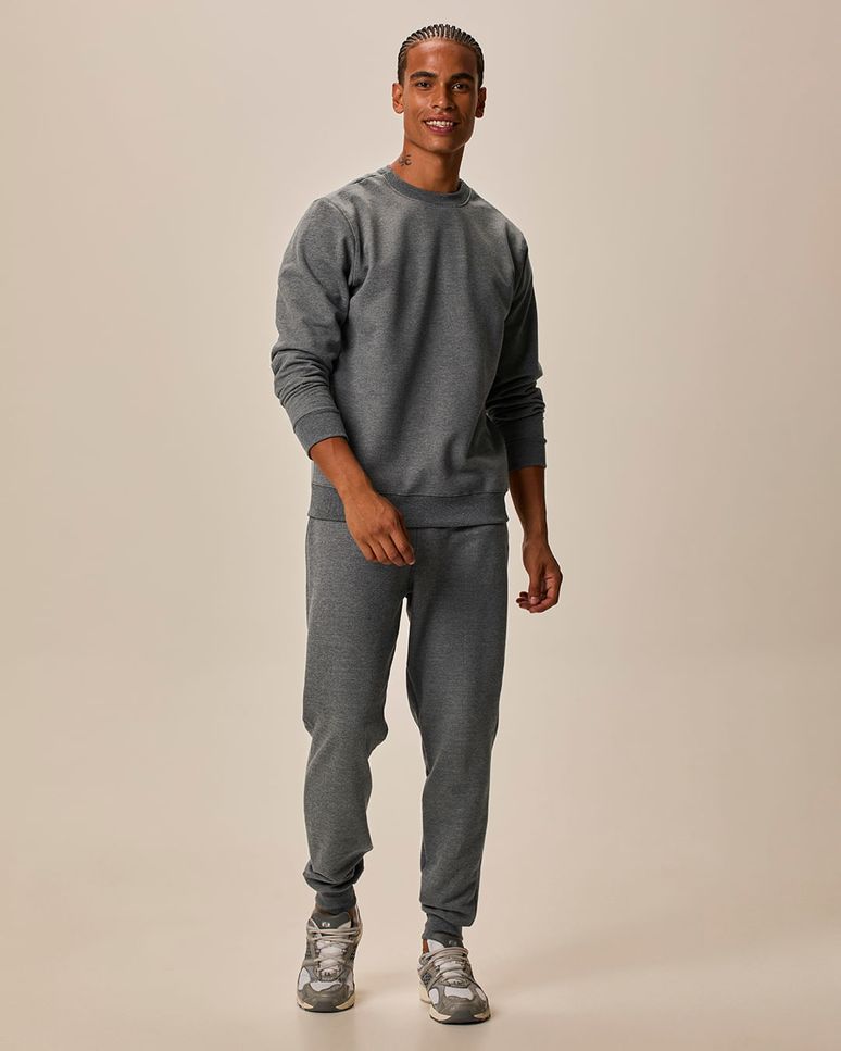 Calça Básica Masculina Em Moletom Flanelado