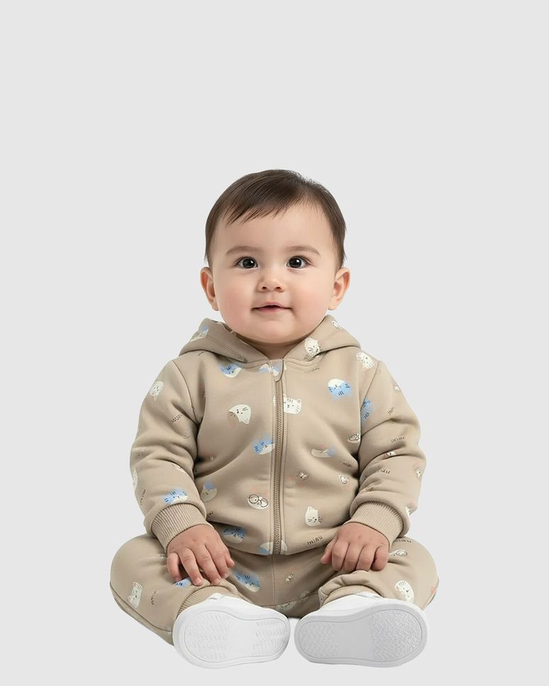 Conjunto Bebê Menino Estampado Casado + Calça Moletom Flanelado Malwee Kids