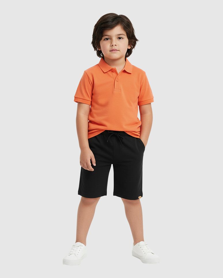 Bermuda Infantil Menino Cadarço Frontal Em Sarja Com Elastano Malwee Kids