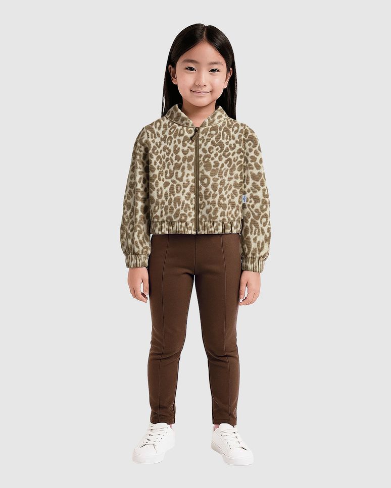 Conjunto Infantil Menina Jaqueta Animal Print E Calça Legging Malwee Kids