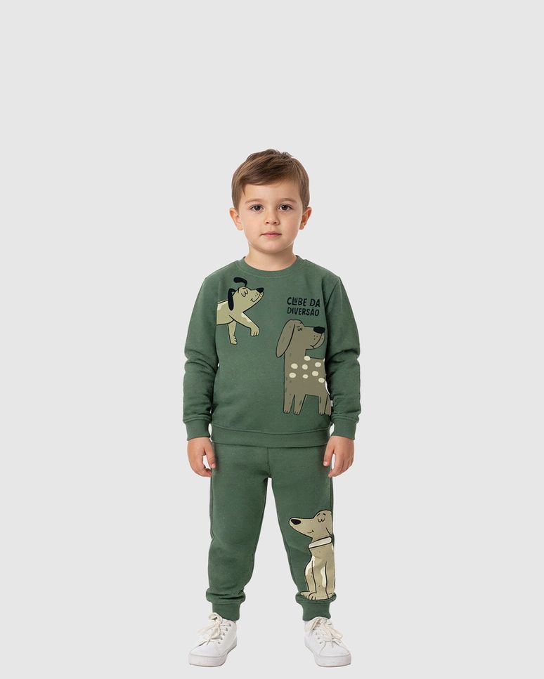 Conjunto Infantil Menino Clube Da Diversão Em Moletom Botonê Malwee Kids