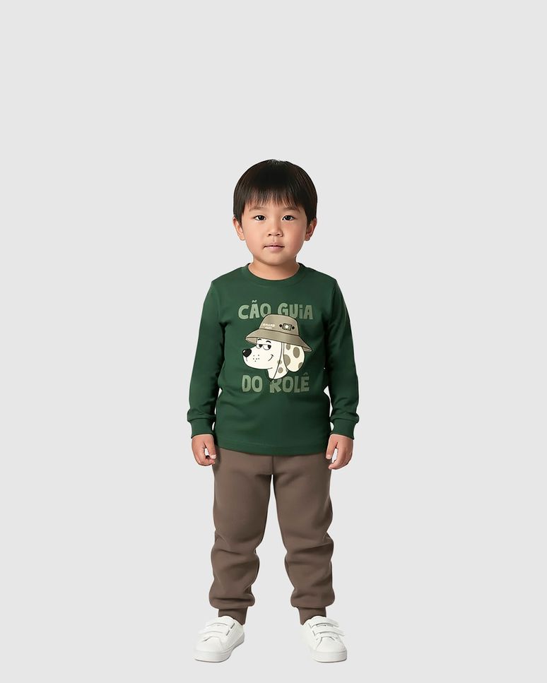 Conjunto Infantil Menino Camiseta Manga Longa Estampada E Calça Malwee Kids