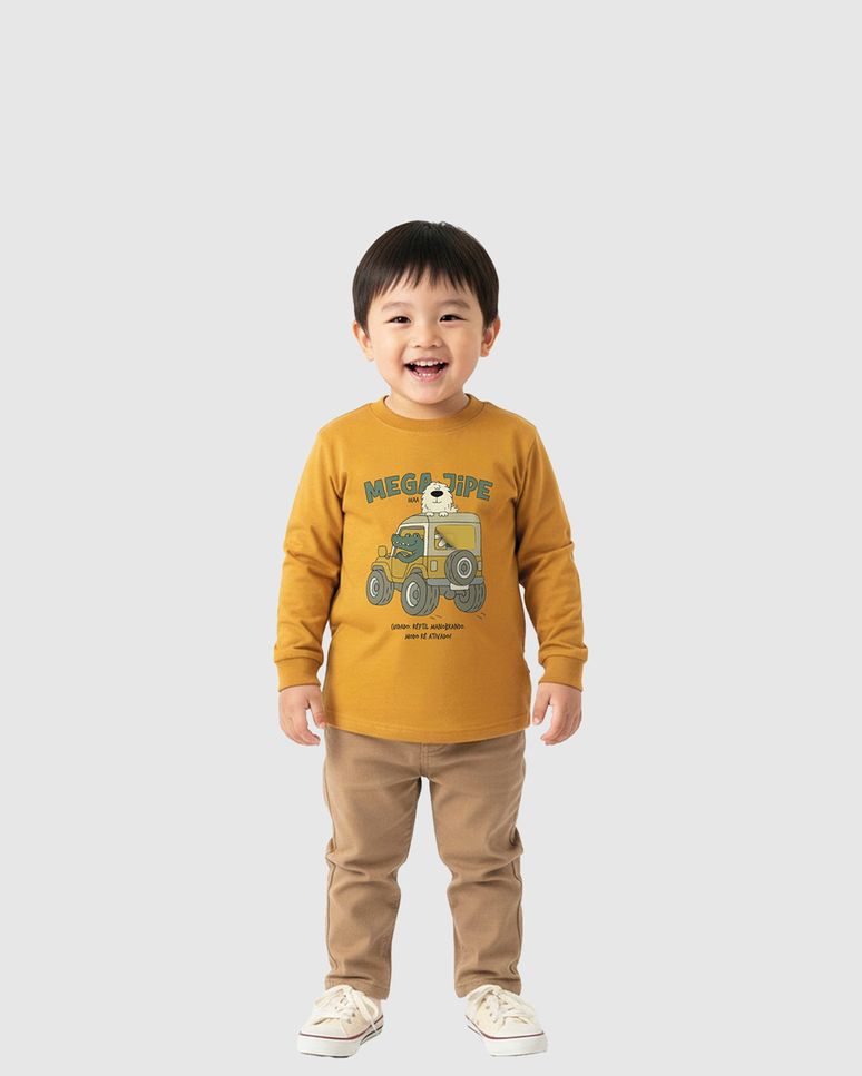 Camiseta Infantil Menino Manga Longa Mega Jipe Em Algodão Malwee Kids