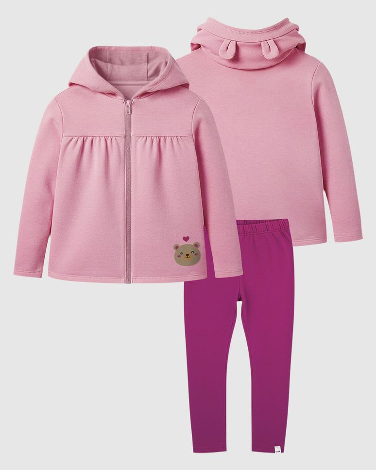 Conjunto Infantil Menina Jaqueta Com Bordado Em Malha Térmica Malwee Kids