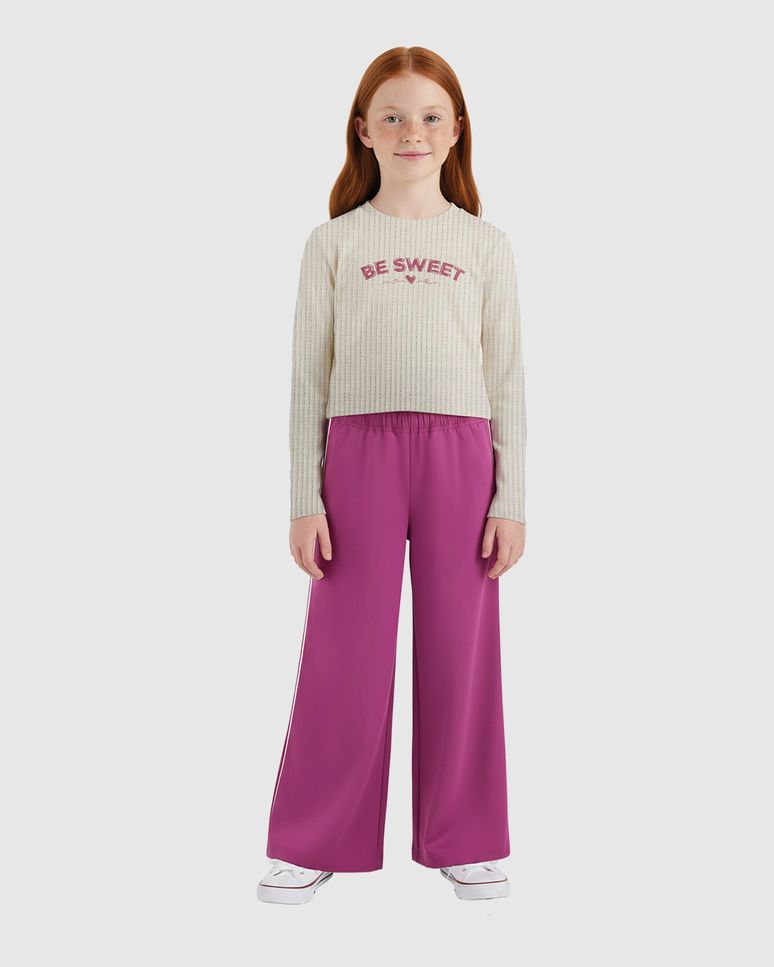 Conjunto Infantil Menina Blusa Manga Longa Be Sweet Em Ribana Malwee Kids