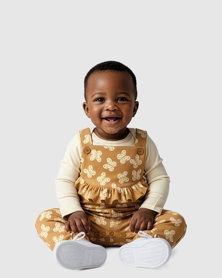 Conjunto Bebê Menina Body Manga Longa E Macacão Estampado Malwee Kids