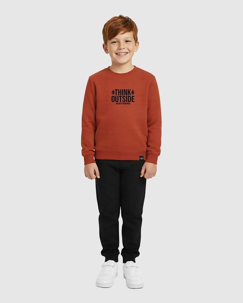 Conjunto Infantil Menino Think Outside Em Moletinho Rajado Malwee Kids