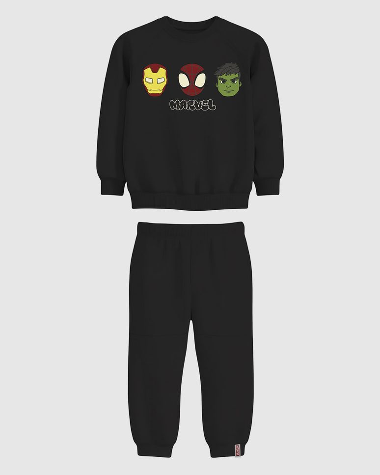 Conjunto Infantil Menino Blusão Avengers Estampa Frente E Costas Malwee Kids