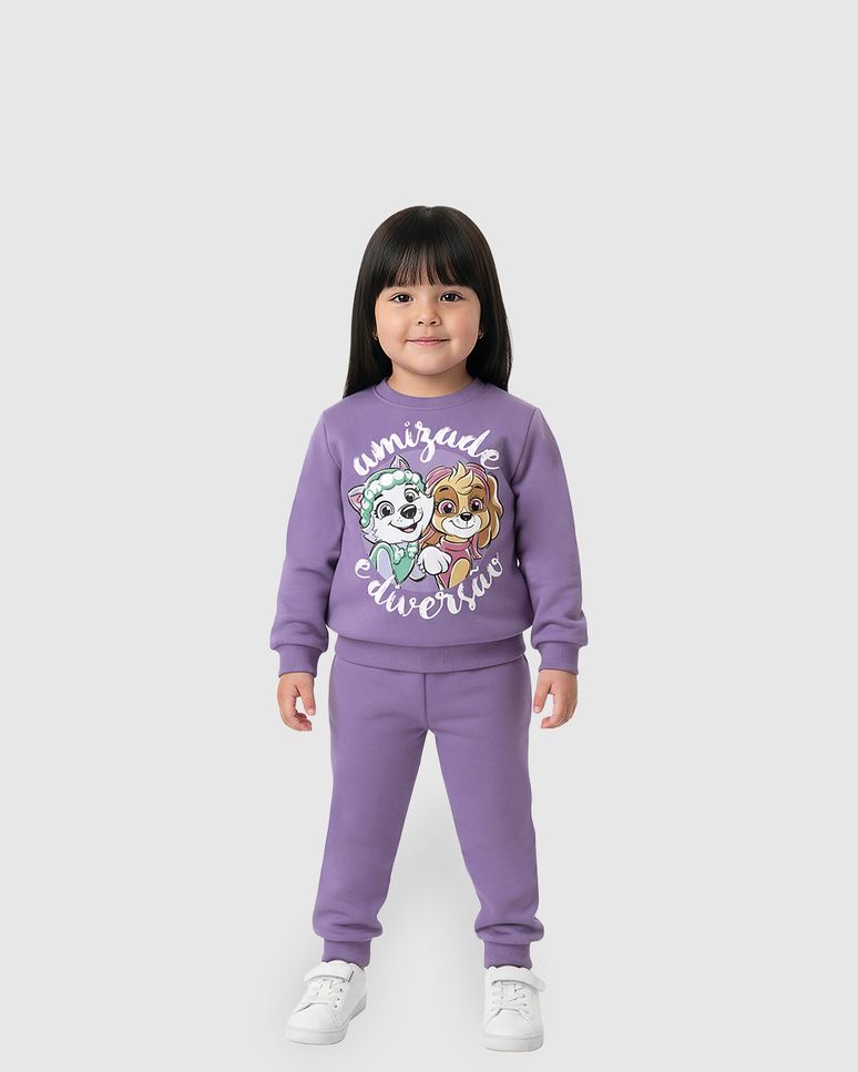 Conjunto Infantil Menina Patrulha Canina Amizade E Diversão Malwee Kids