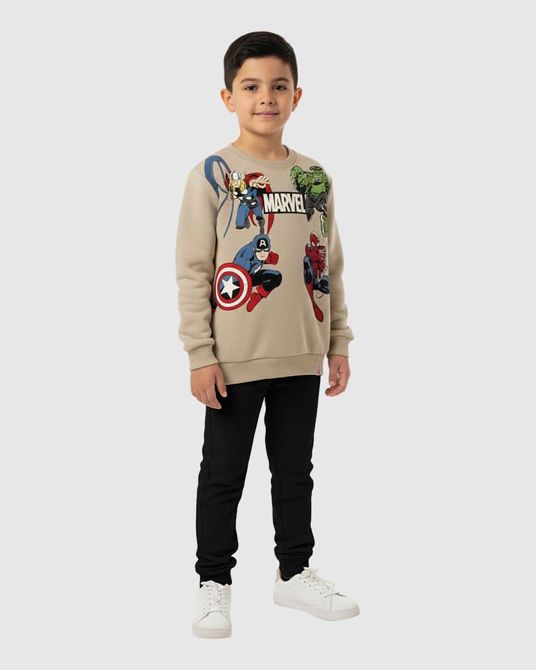 Blusão Infantil Menino Os Vingadores Em Moletom Flanelado Malwee Kids