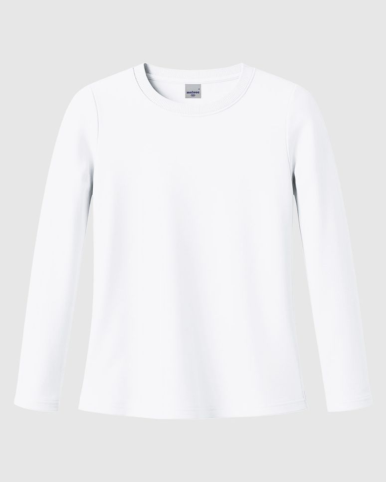 Blusa Infantil Menina Decote Redondo Manga Longa Em Ribana Malwee Kids