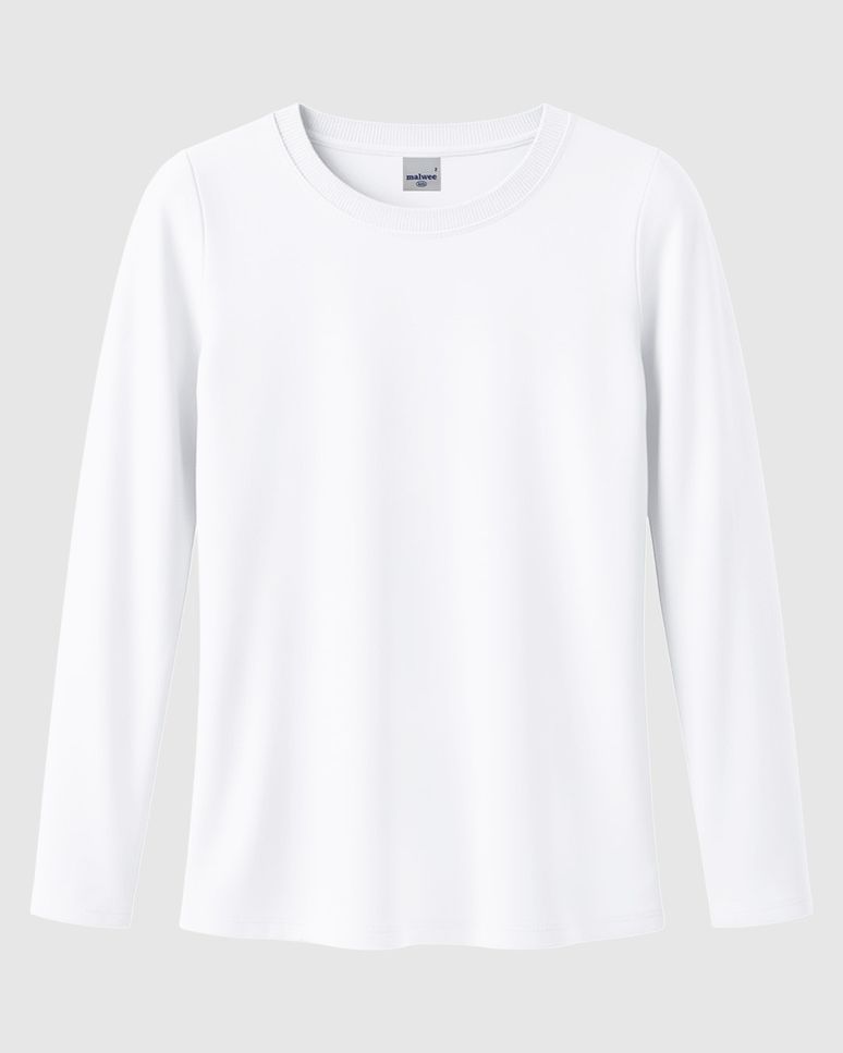 Blusa Infantil Menina Manga Longa Em Algodão Malwee Kids