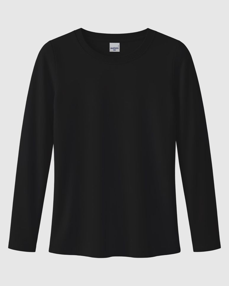 Blusa Infantil Menina Manga Longa Em Algodão Malwee Kids