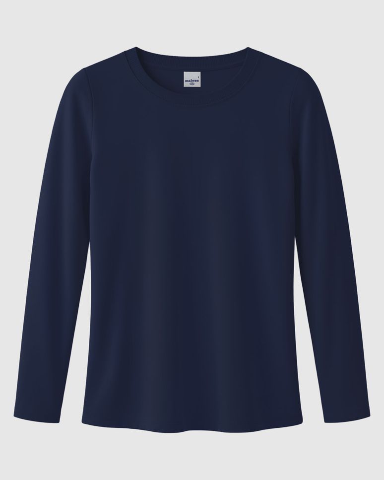 Blusa Infantil Menina Manga Longa Em Algodão Malwee Kids