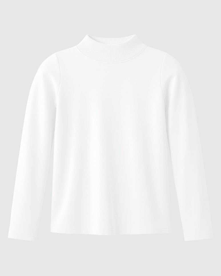 Blusa Infantil Menina Gola Alta Manga Longa Em Ribana Malwee Kids